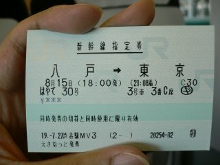 はやて30号3号車3番C席